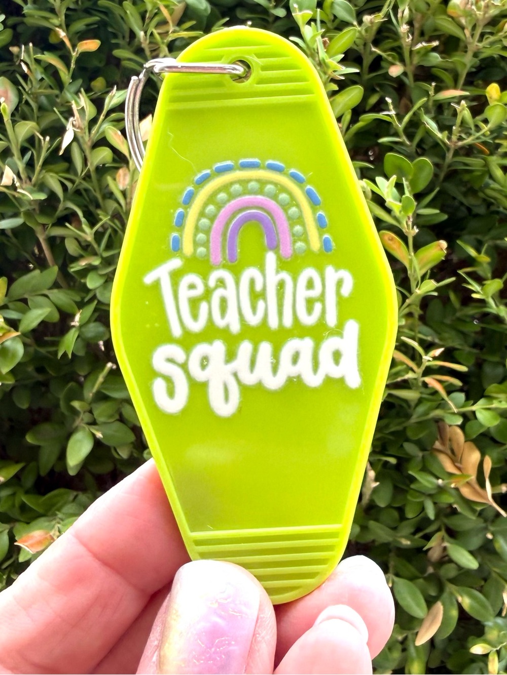 Vintage style motel key 3.5” keychain teacher-themed gift idea